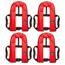 Set Of Four Bluewave Red 150N 'Pull Cord To Inflate' Manual Lifejackets Plus Storage Bag Set Of Four Bluewave Red 150N 'Pull Cord To Inflate' Manual Lifejackets Plus Storage Bag